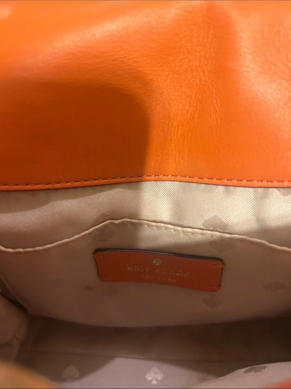 kate spade Orange and Off White Woven Shoulder Bag with Chain Strap